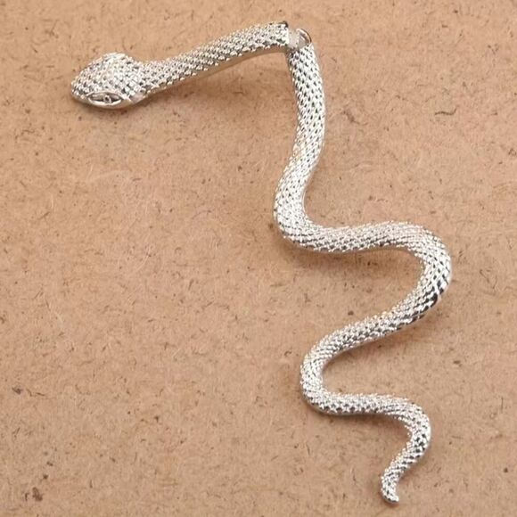 Unique Statement Dangle Earrings With Snake Design - Picture 3 of 5